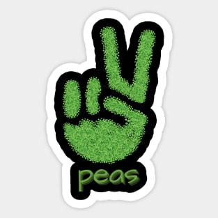 Peas (Peace Hand Sign - Outline) Sticker